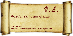 Vozáry Laurencia névjegykártya
